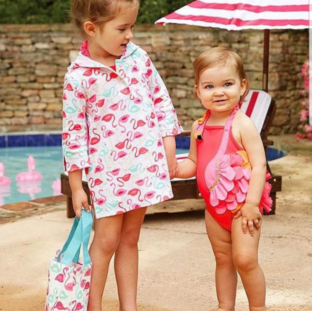 Mud Pie Baby Girls Flamingo Swimsuit